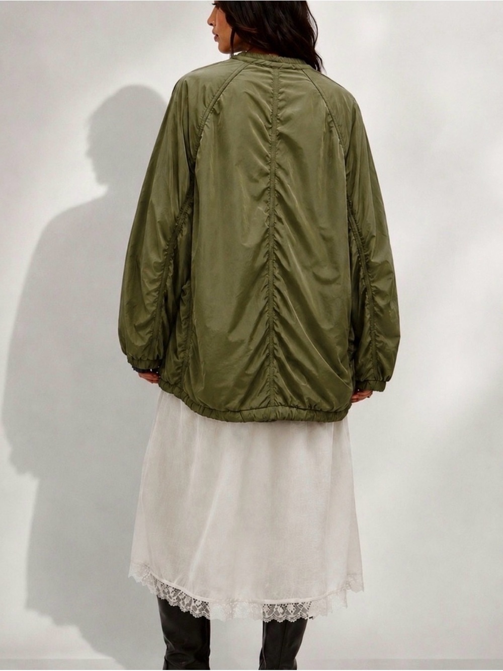 FREE PEOPLE Wayfarer Green Cocoon Bomber Jacket Size S - Picture 8 of 11
